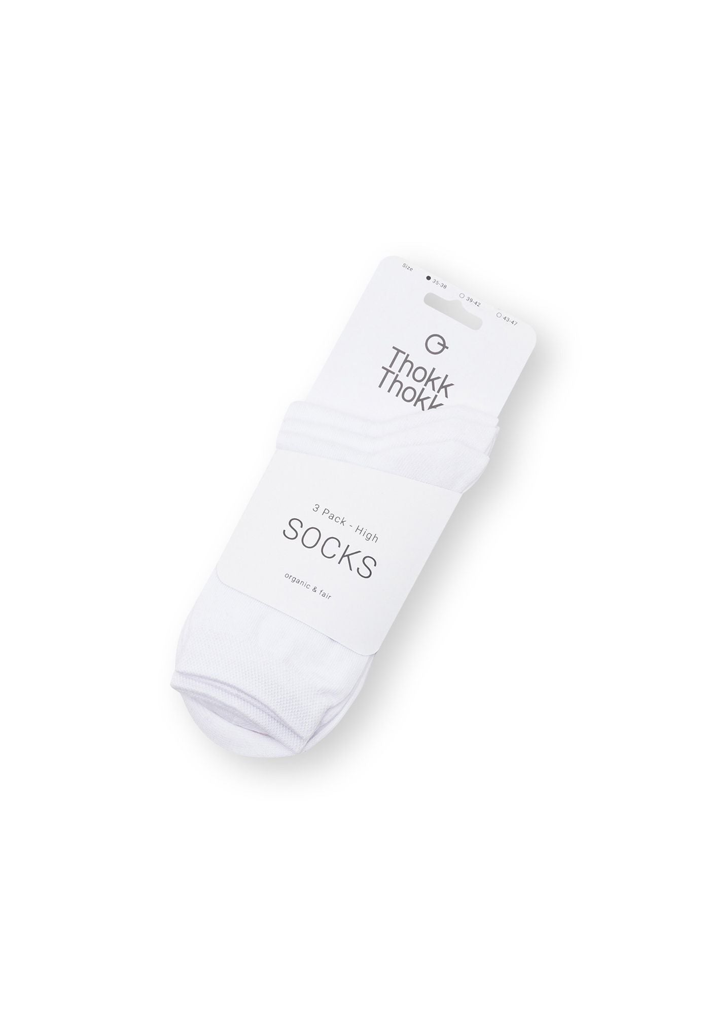 3 Pack High Socks White (GOTS)