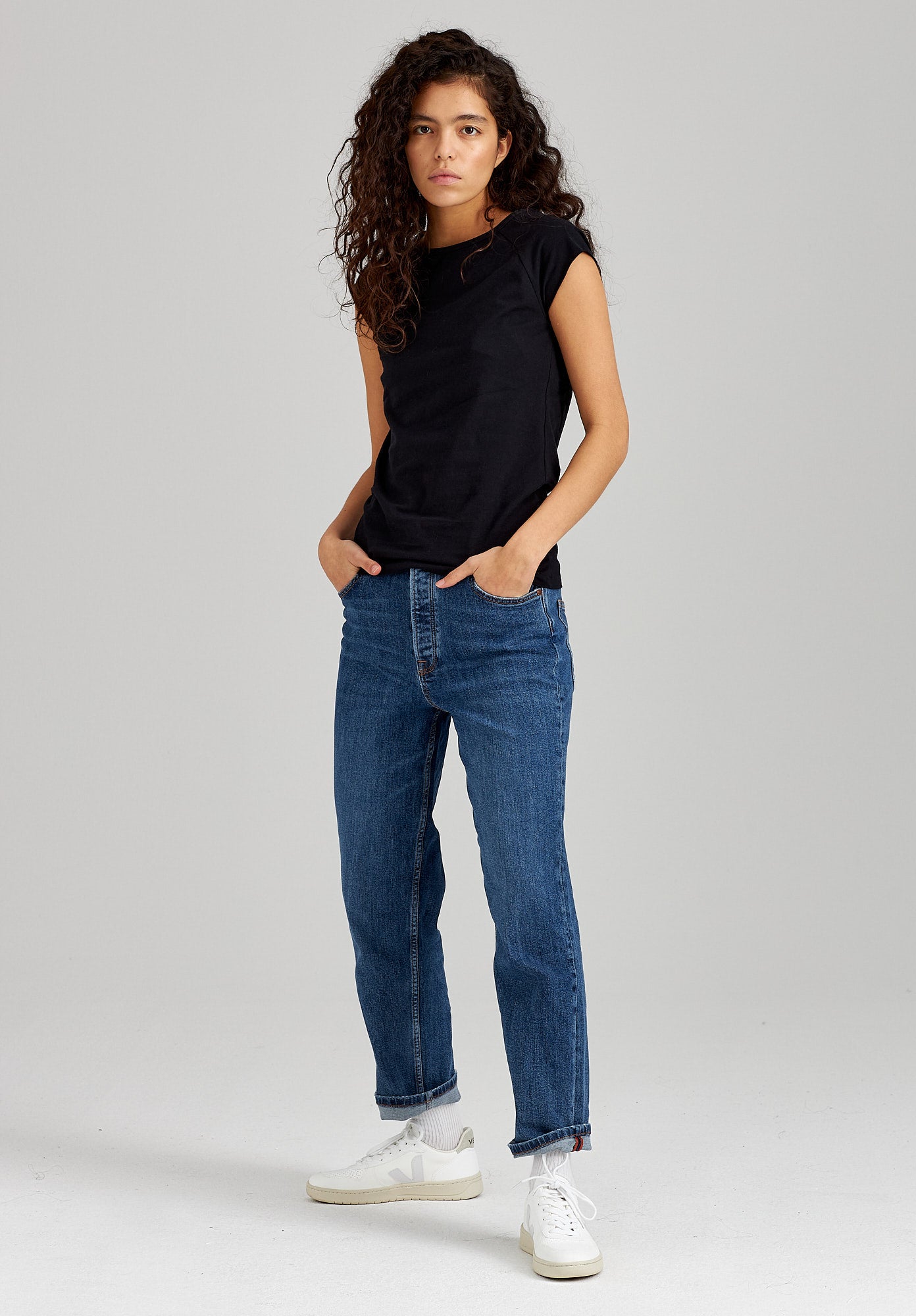 TT01 Cap Sleeve T-Shirt black (GOTS, vegan)