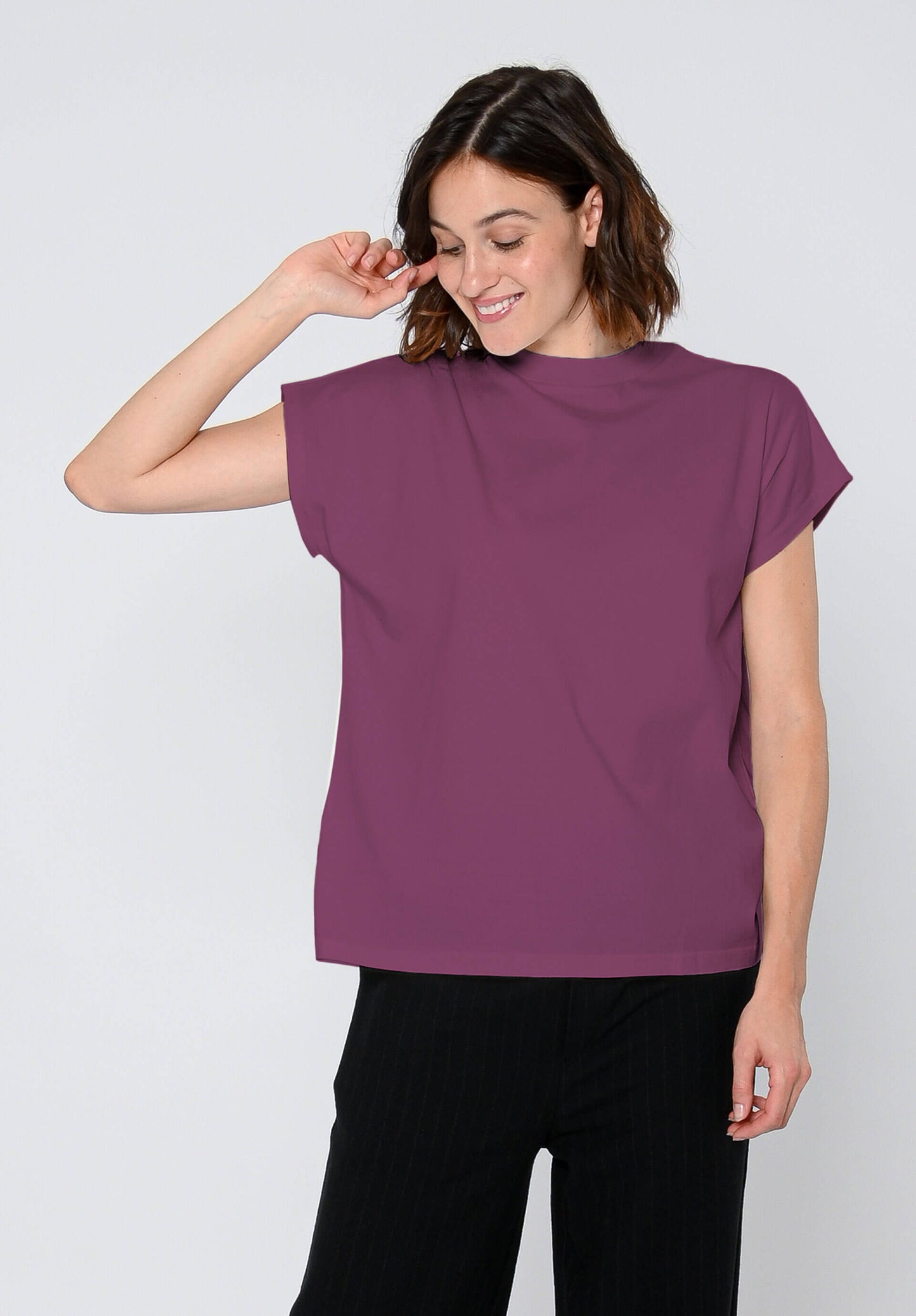 TT75 Boxy T-Shirt Plum (GOTS)