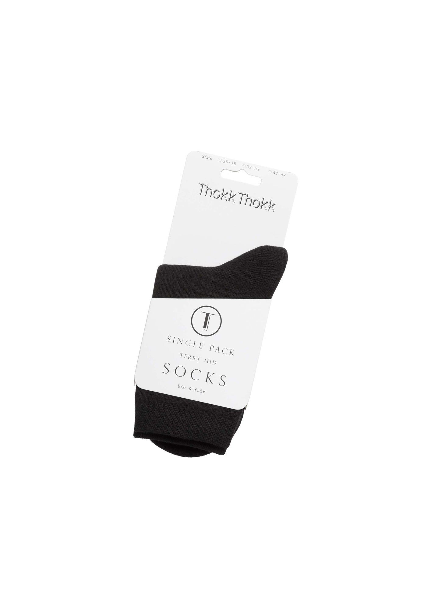 Warm Mid Socks Socken Schwarz (GOTS, Fairtrade, Vegan)
