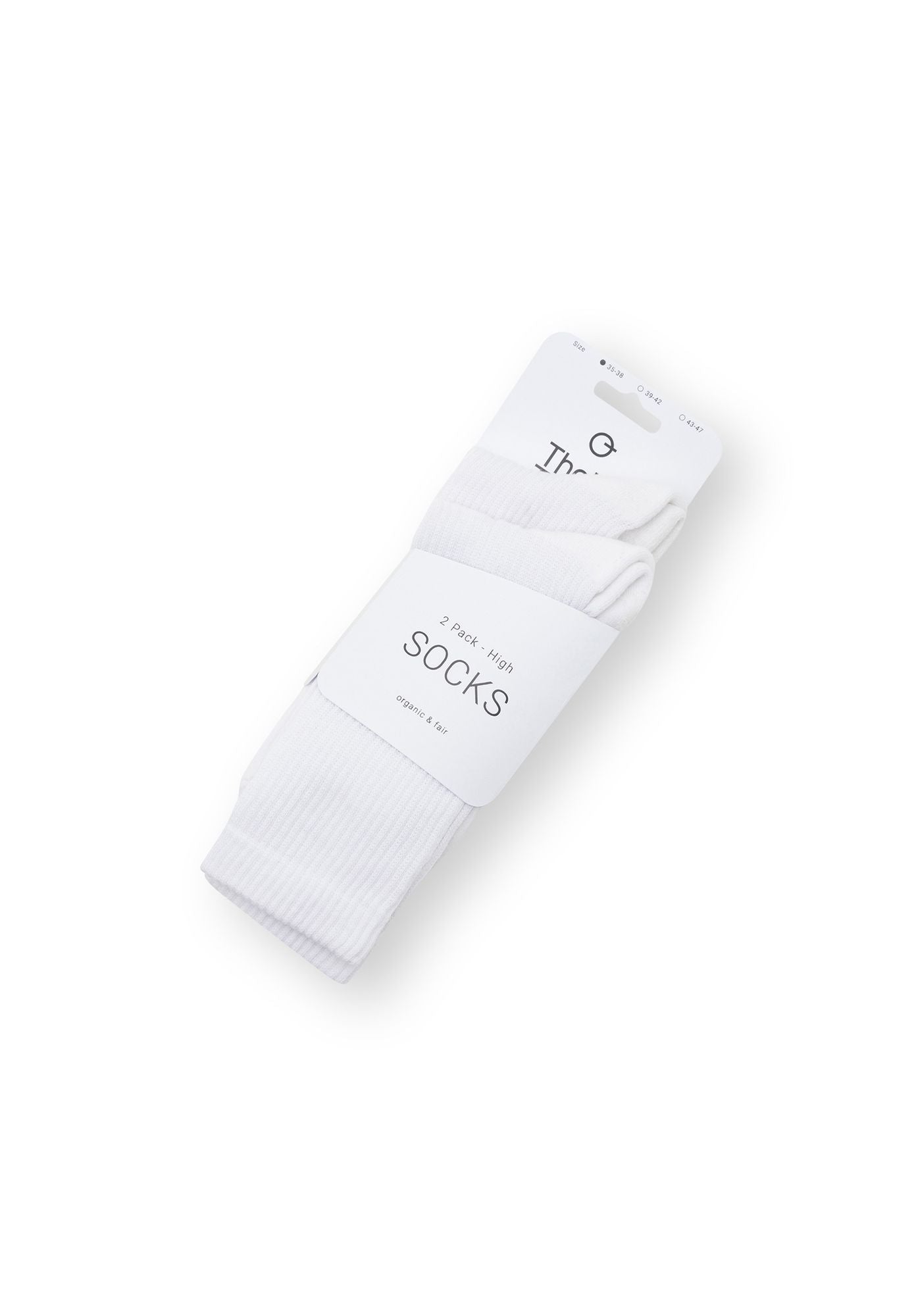 2er-Pack Crew Socken Weiß (GOTS, Fairtrade, Vegan)