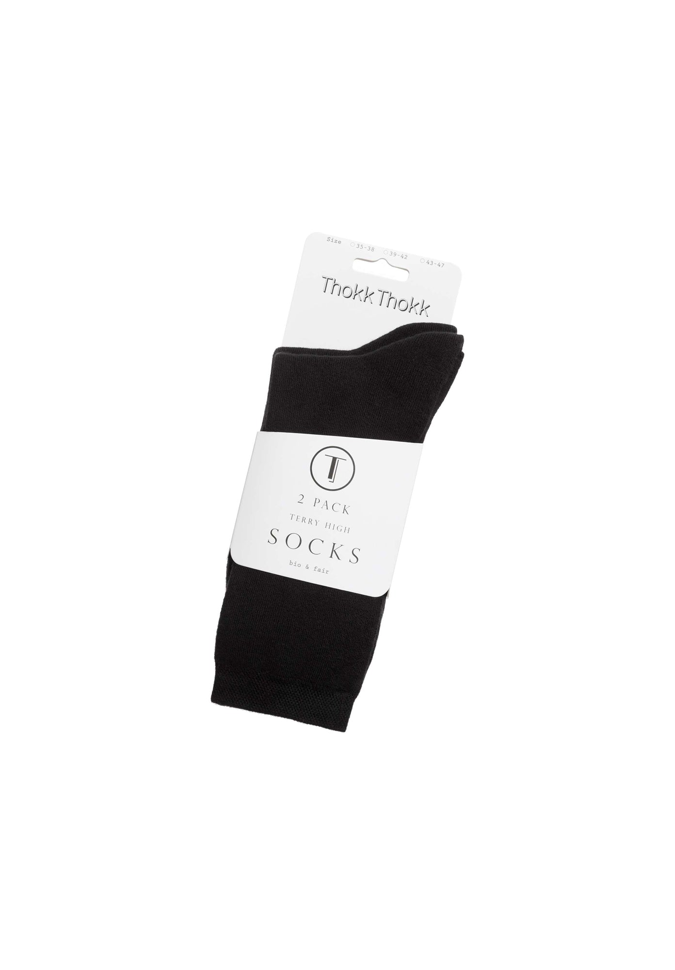 2er-Pack Warm High Socks Socken Schwarz (GOTS, Fairtrade, Vegan)
