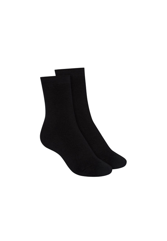 2er-Pack Warm Mid Socks Socken Schwarz (GOTS, Fairtrade, Vegan)