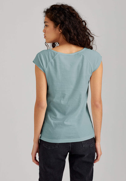 TT01 Cap Sleeve T-Shirt green blue (GOTS, vegan)
