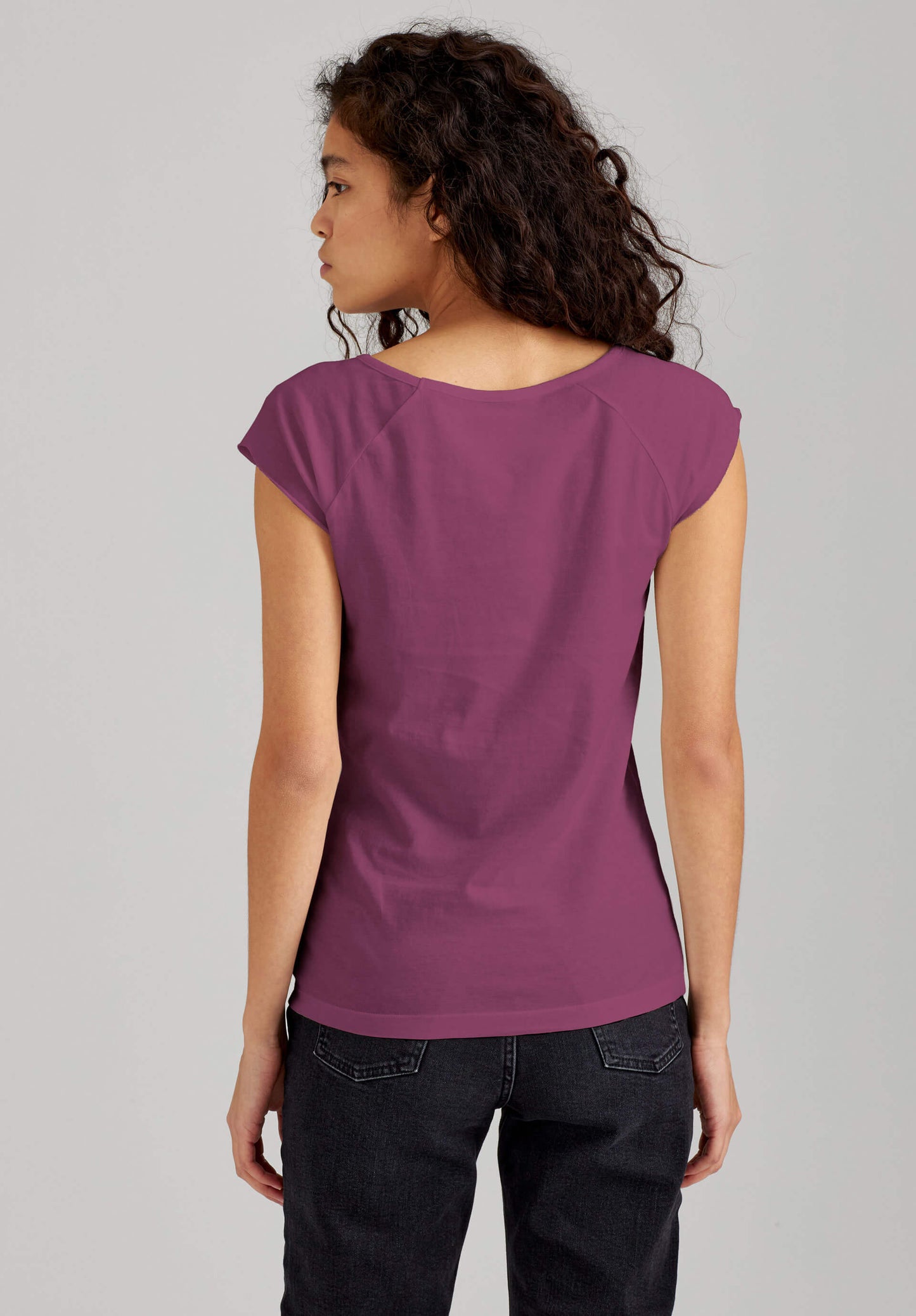 TT01 Cap Sleeve T-Shirt plum (GOTS, vegan)