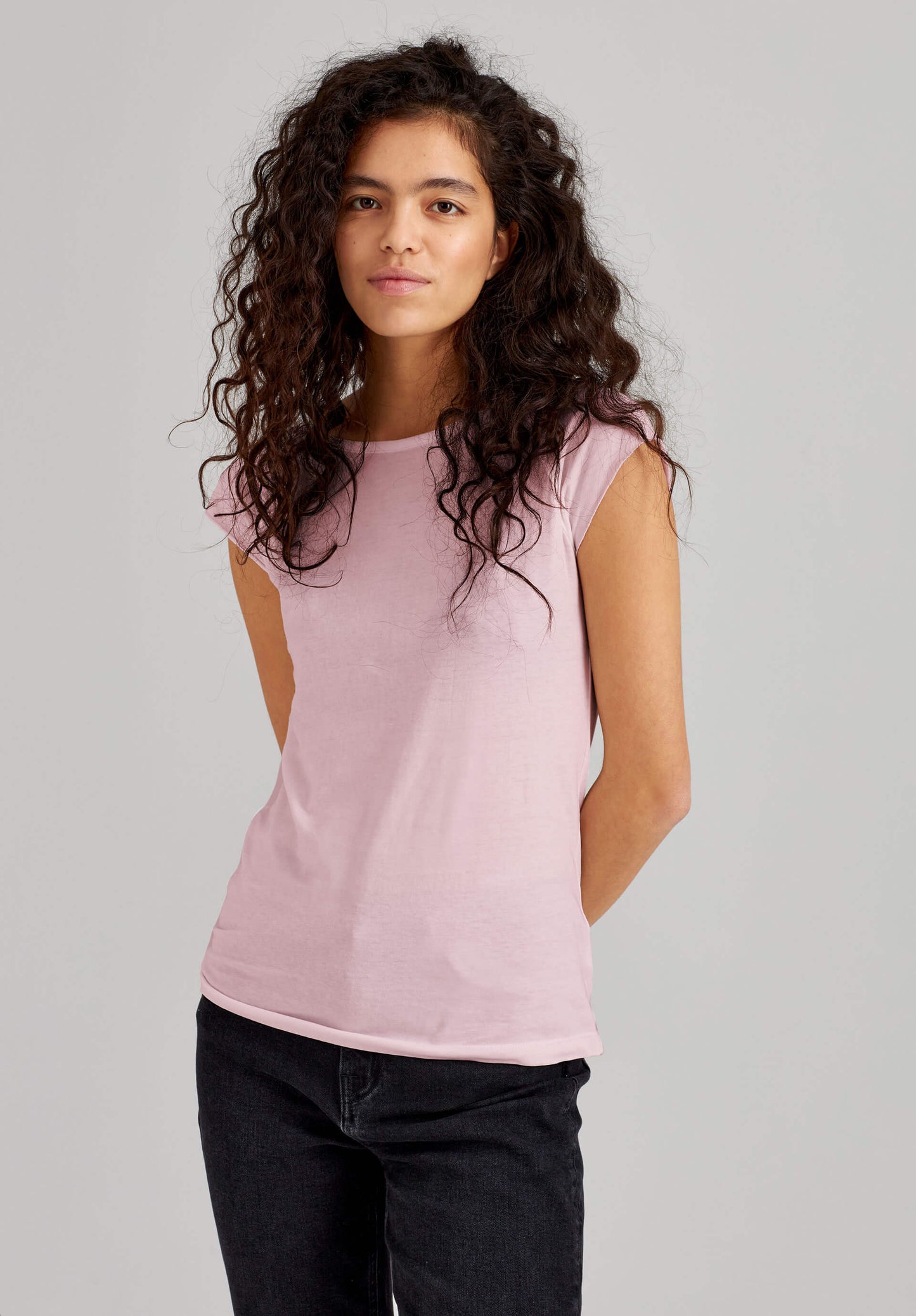 TT01 Cap Sleeve T-Shirt rose (GOTS, vegan)