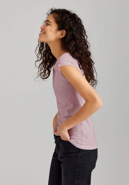 TT01 Cap Sleeve T-Shirt rose (GOTS, vegan)