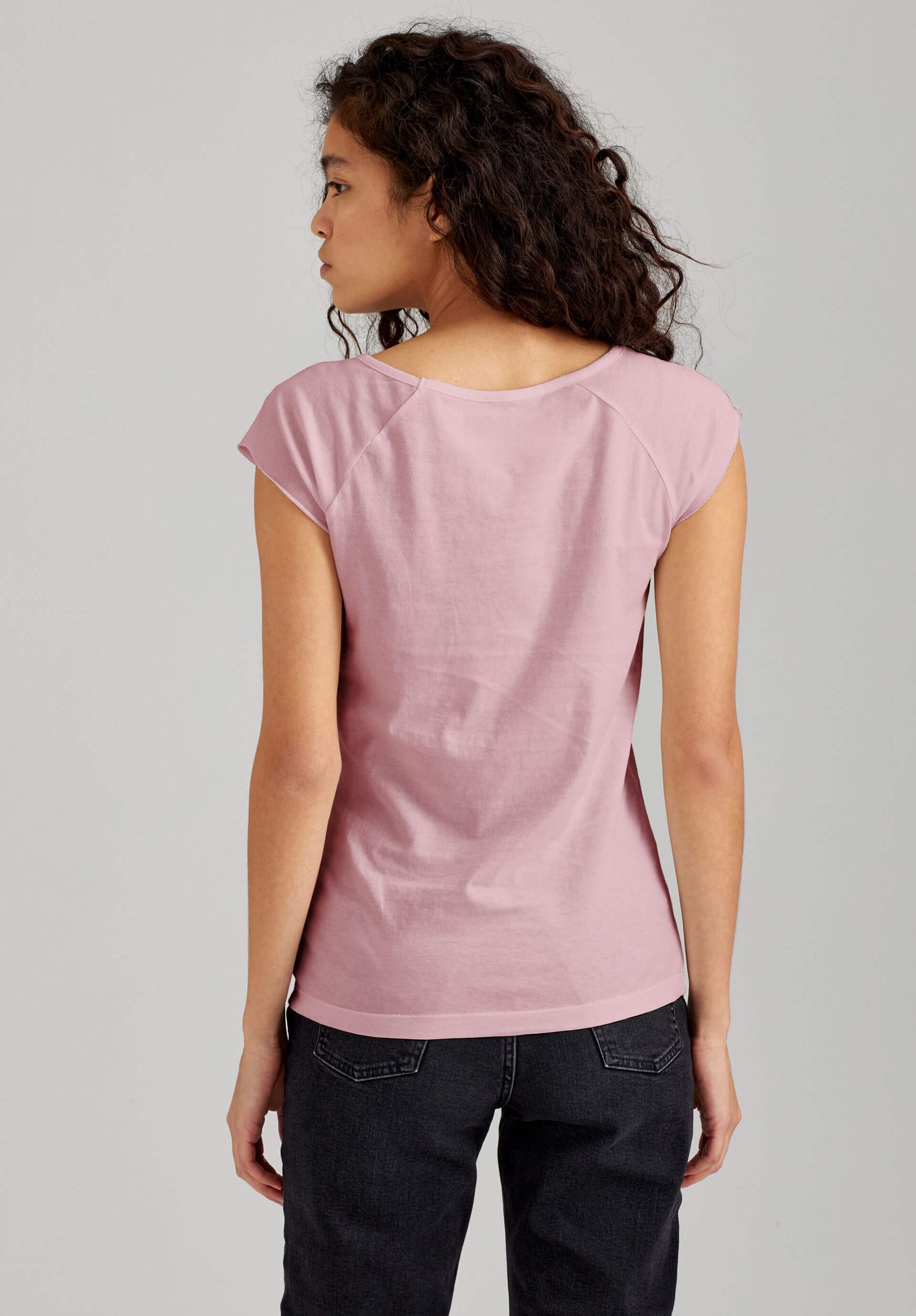 TT01 Cap Sleeve T-Shirt rose (GOTS, vegan)