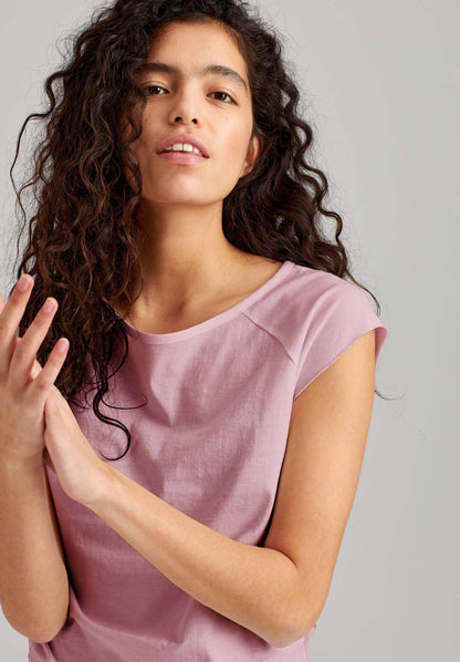 TT01 Cap Sleeve T-Shirt rose (GOTS, vegan)