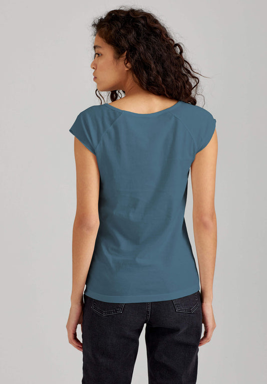TT01 Cap Sleeve T-Shirt sea blue (GOTS, vegan)
