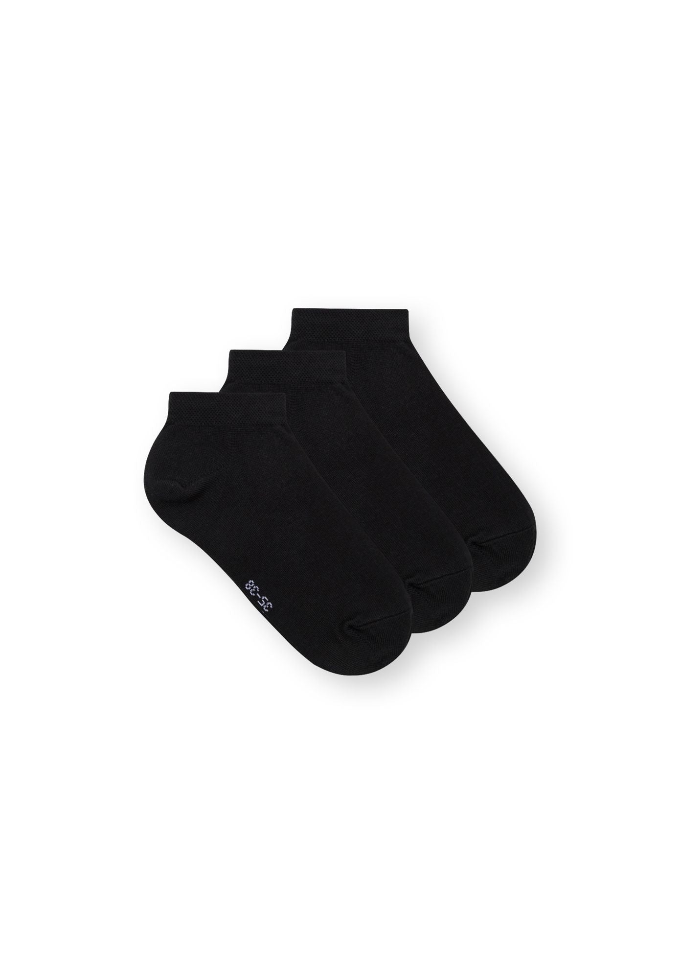 3er-Pack Low Socks Sneaker Socken Schwarz (GOTS, Fairtrade, Vegan)