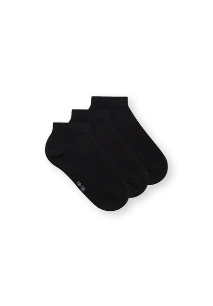 3er-Pack Low Socks Sneaker Socken Schwarz (GOTS, Fairtrade, Vegan)