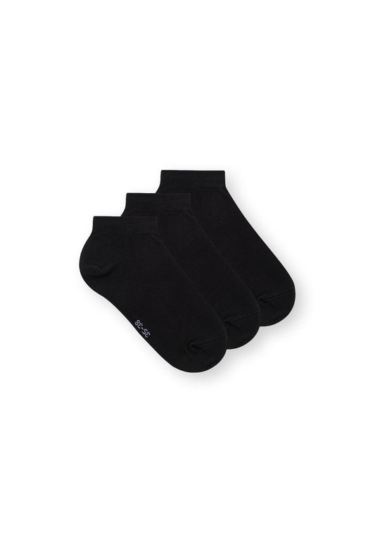 3er-Pack Low Socks Sneaker Socken Schwarz (GOTS, Fairtrade, Vegan)