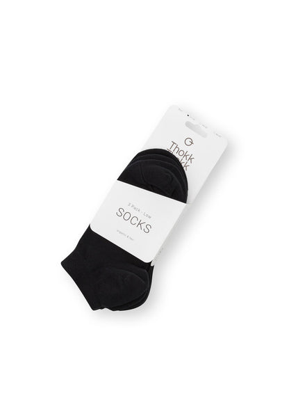 3er-Pack Low Socks Sneaker Socken Schwarz (GOTS, Fairtrade, Vegan)