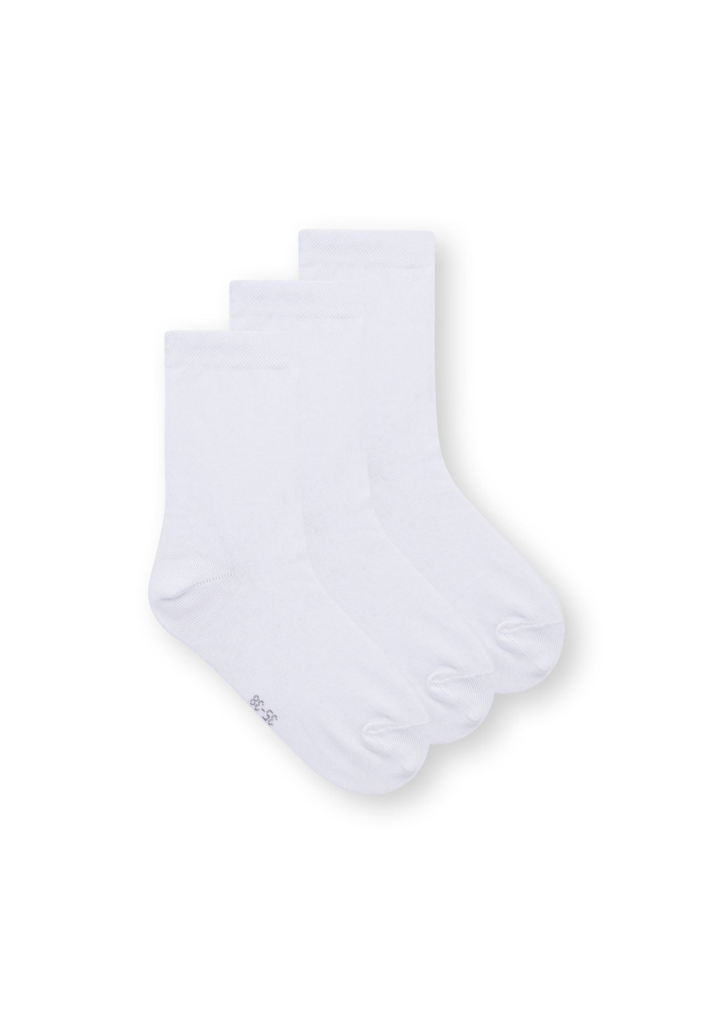 3er-Pack Mid Socks Socken Weiß (GOTS, Fairtrade, Vegan)