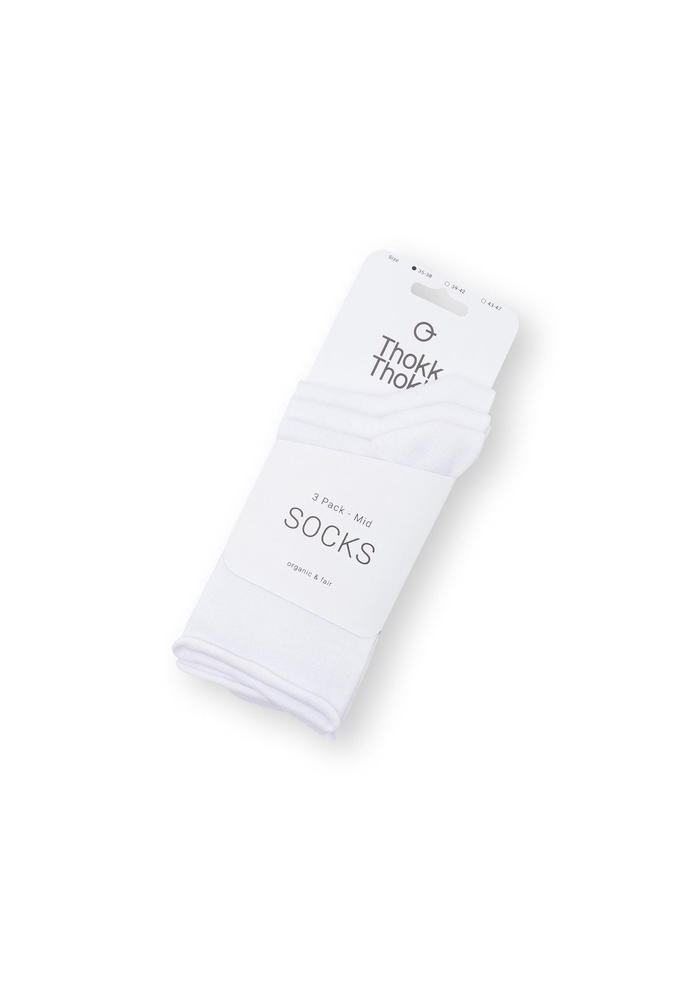 3 Pack Mid Socks Relax White (GOTS)