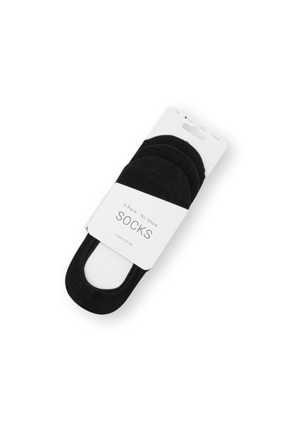 3 Pack No Show Socks (GOTS)