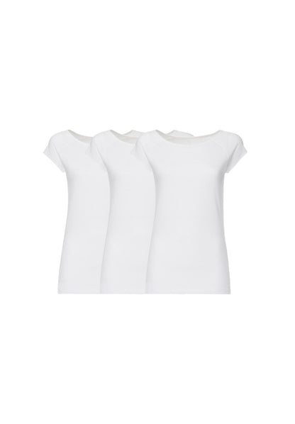 3 Pack TT01 Cap Sleeve White (GOTS, vegan)