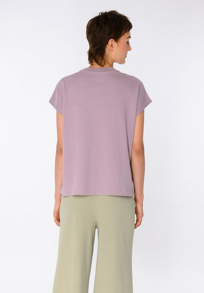 TT75 Boxy T-Shirt dark mauve (GOTS, vegan)