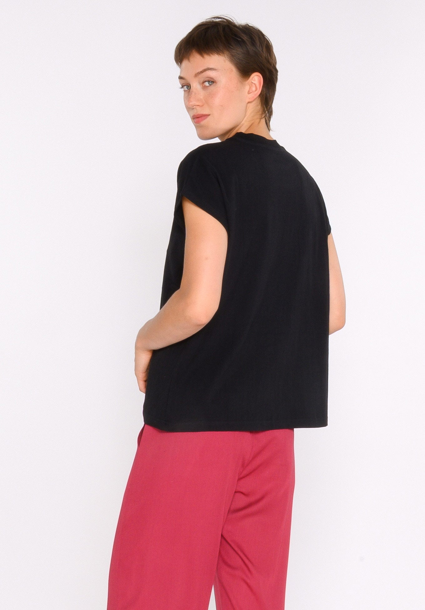 TT75 Boxy T-Shirt Structured black (GOTS, vegan)