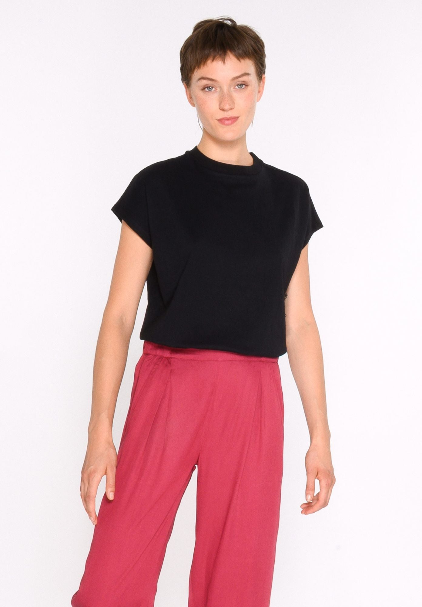 TT75 Boxy T-Shirt Structured black (GOTS, vegan)