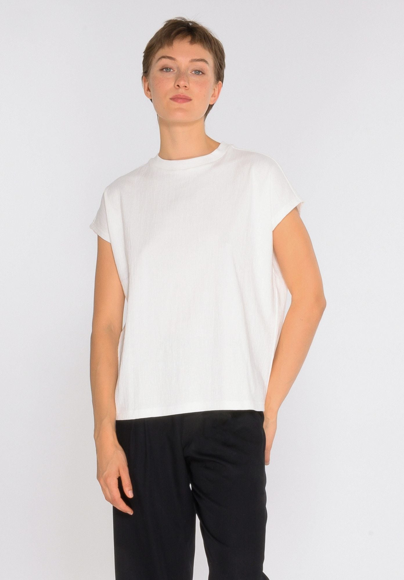 TT75 Boxy T-Shirt Structured off white (GOTS, vegan)