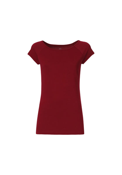 TT01 Cap Sleeve T-Shirt ruby (GOTS, vegan)