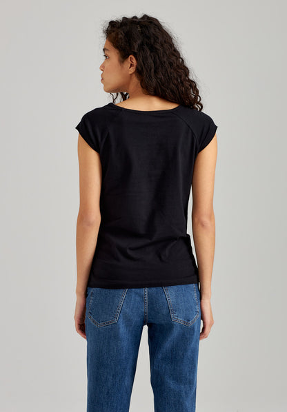 TT01 Cap Sleeve T-Shirt black (GOTS, vegan)