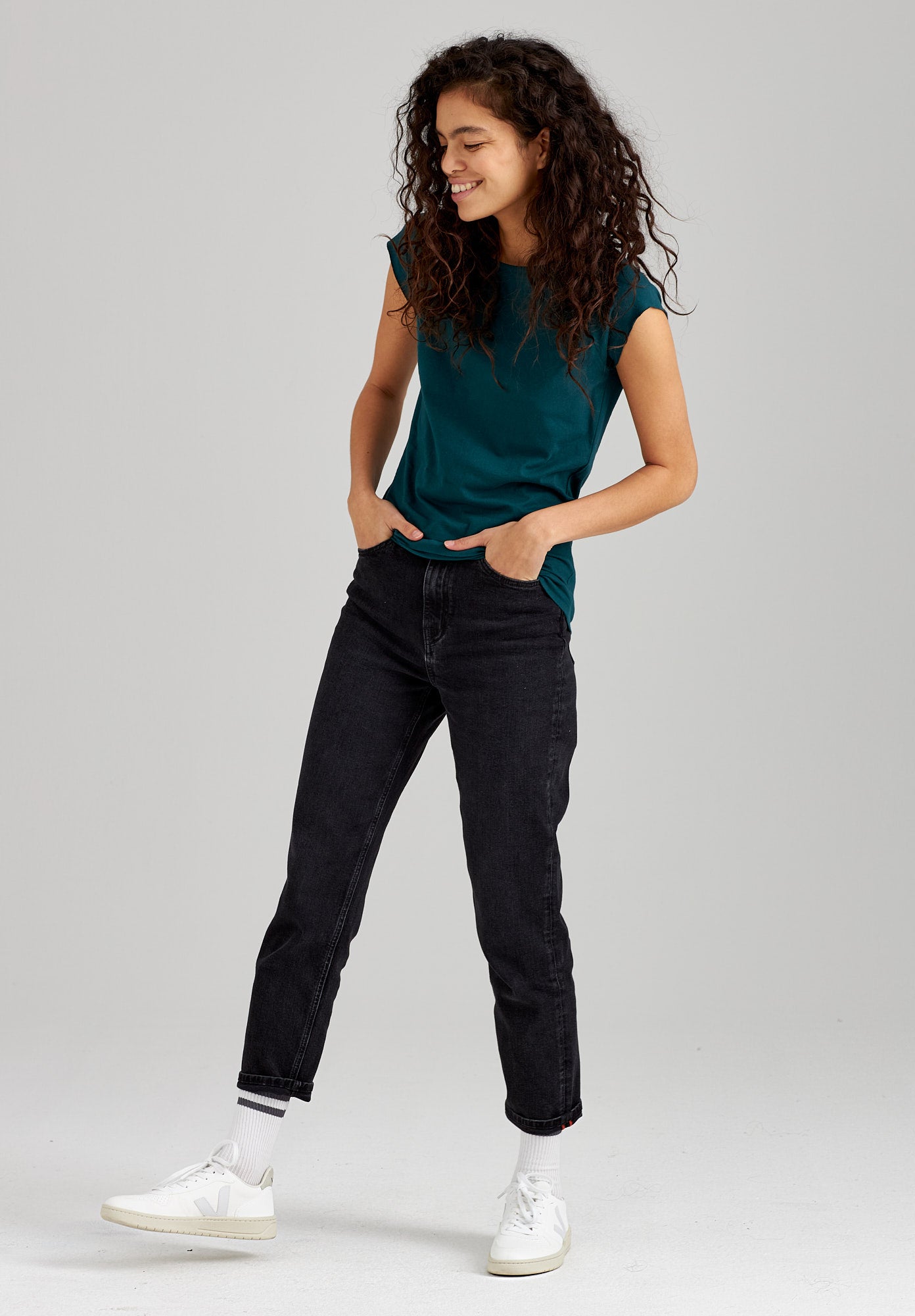 TT01 Cap Sleeve T-Shirt deep teal (GOTS)