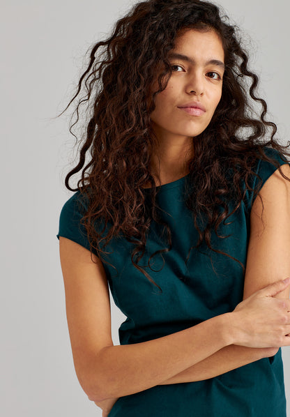 TT01 Cap Sleeve T-Shirt deep teal (GOTS)