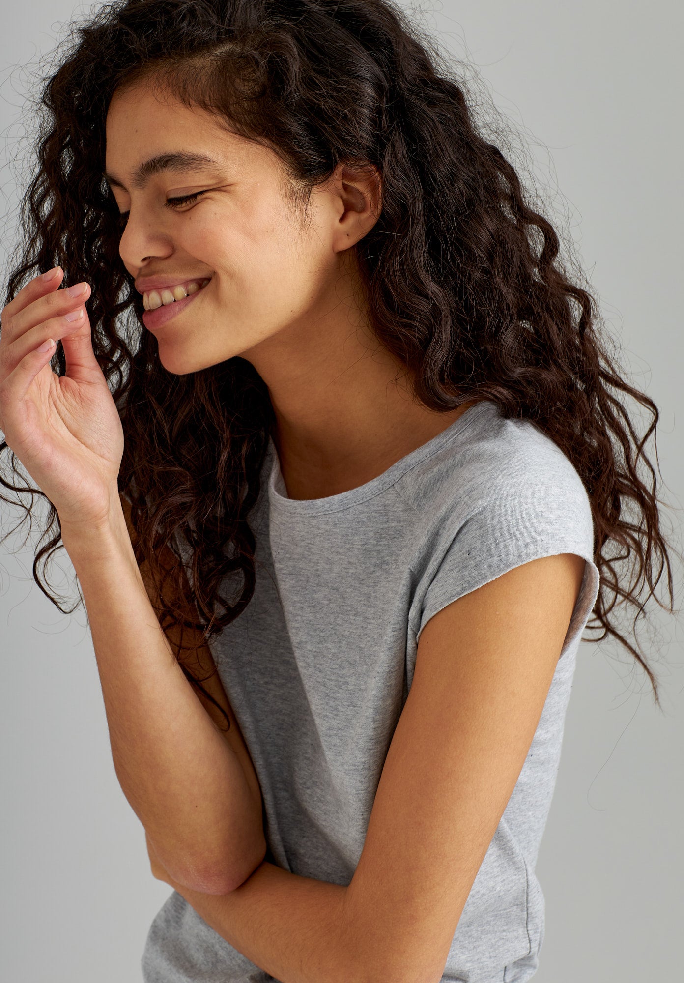 TT01 Cap Sleeve T-Shirt grey melange (GOTS, vegan)