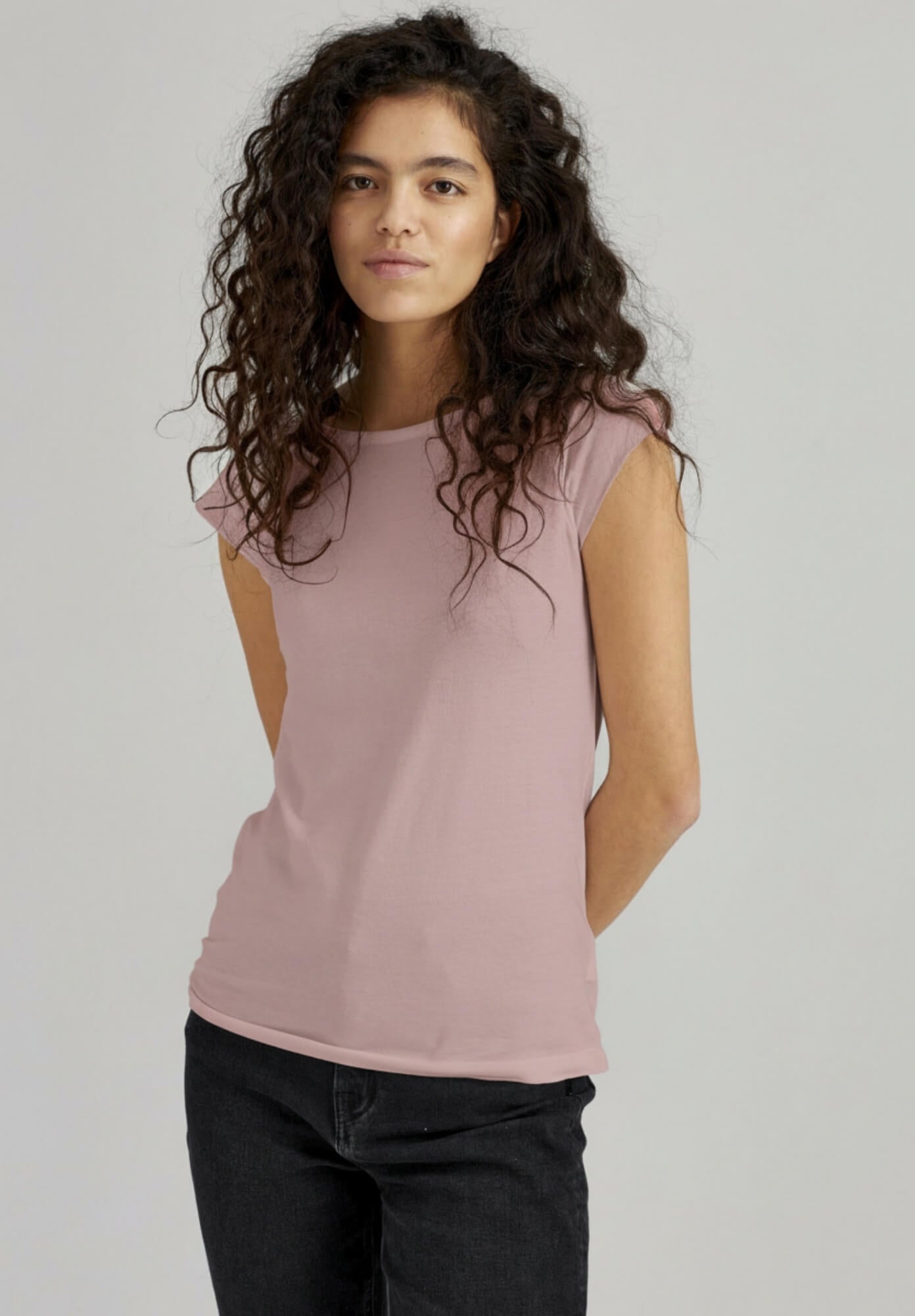 TT01 Cap Sleeve T-Shirt dark mauve (GOTS, vegan)