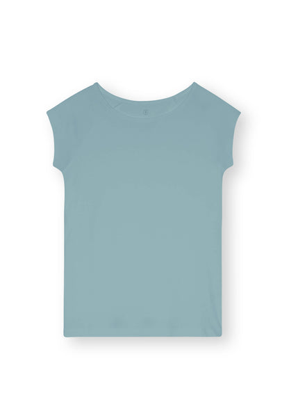 TT01 Cap Sleeve T-Shirt green blue (GOTS, vegan)
