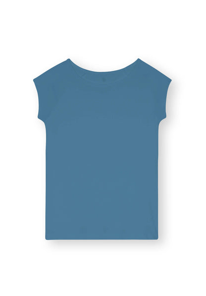 TT01 Cap Sleeve T-Shirt sea blue (GOTS, vegan)