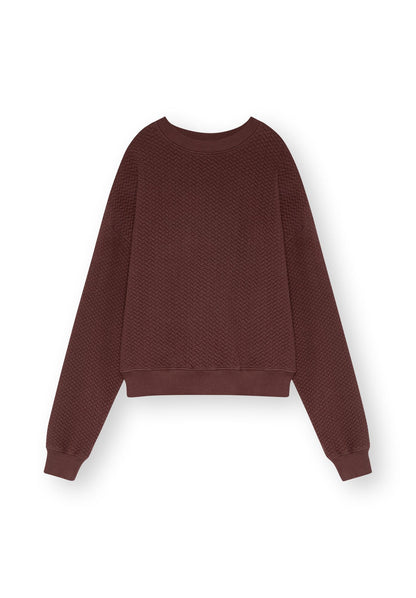 TT1022 Sweater Structured Oversized deep mahagony (GOTS, vegan)