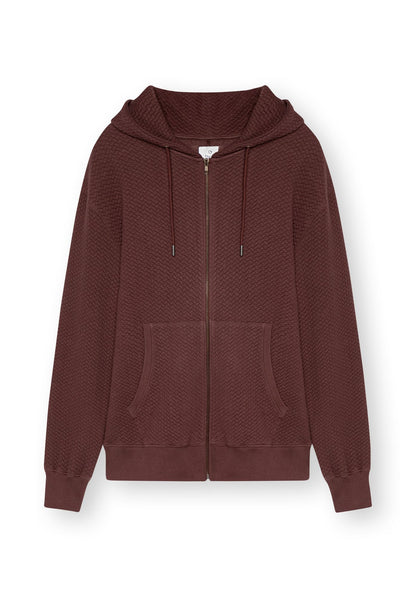 TT1040 Zip Hoodie Structured Oversized deep mahagony (GOTS, vegan)