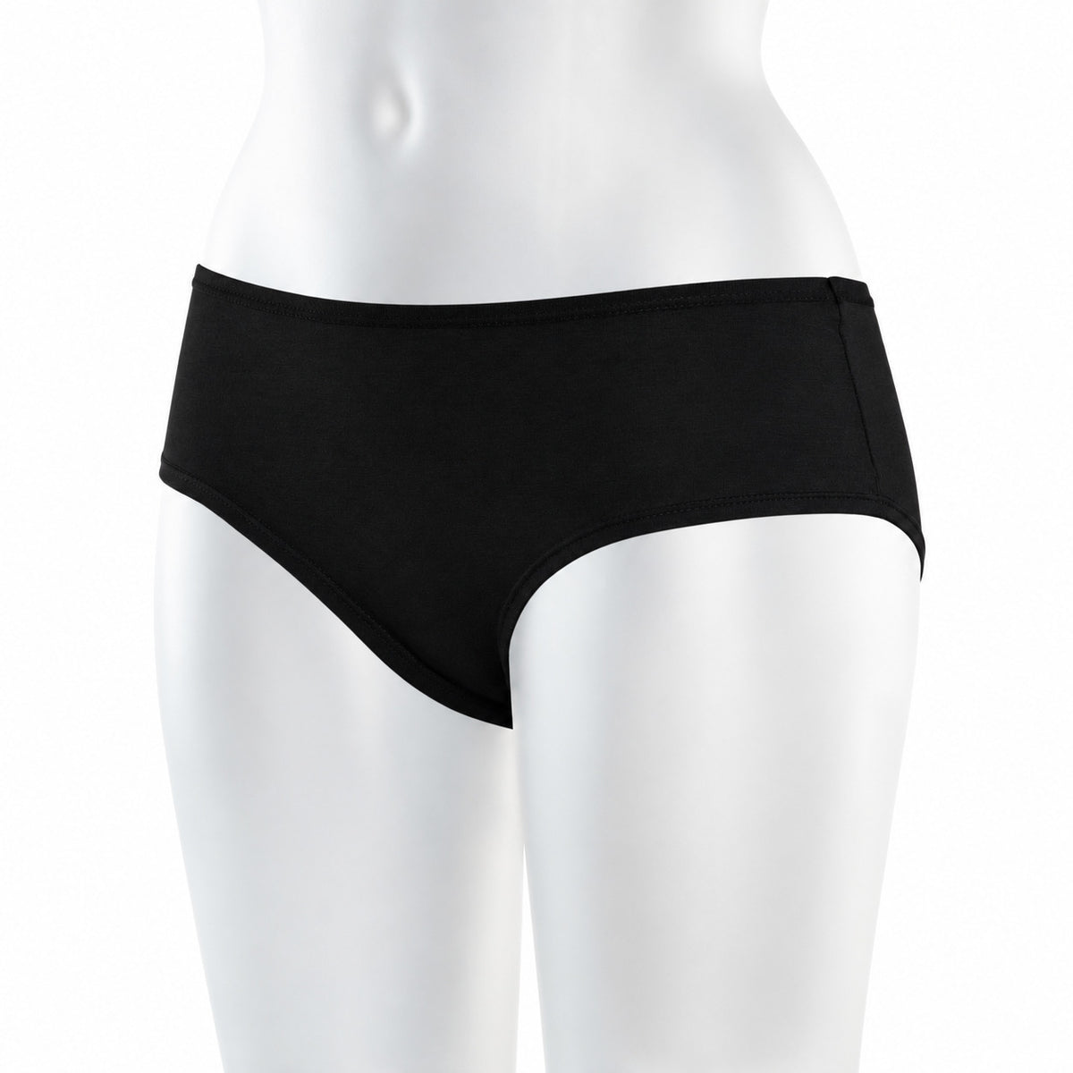 TT21 Panty in Schwarz an der Bueste, Vorderansicht