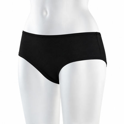 TT21 Panty in Schwarz an der Bueste, Vorderansicht