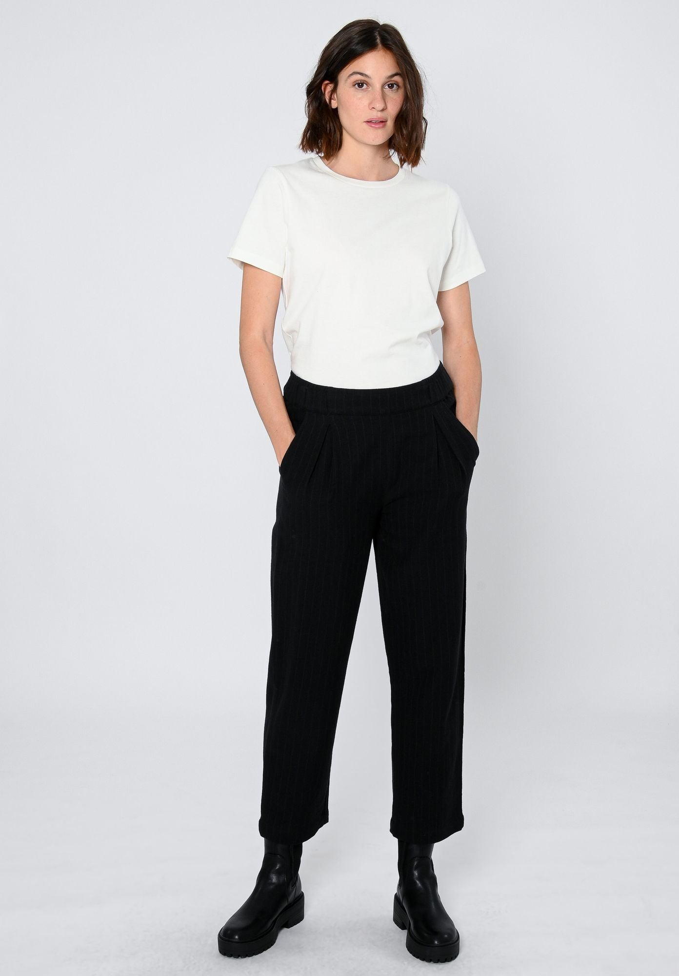 TT66 Pleat Pants PINSTRIPE (GOTS)