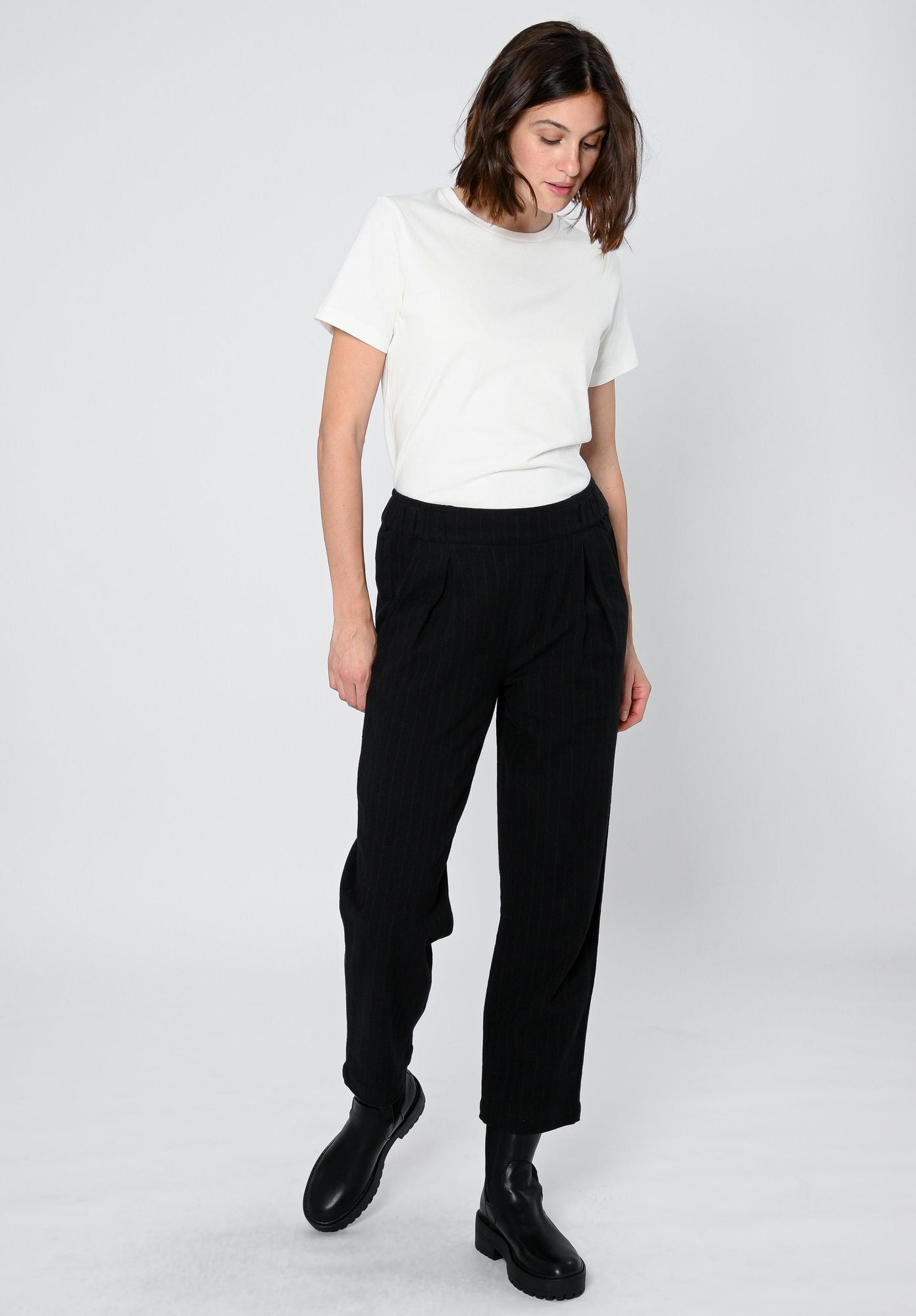 TT66 Pleat Pants PINSTRIPE (GOTS)