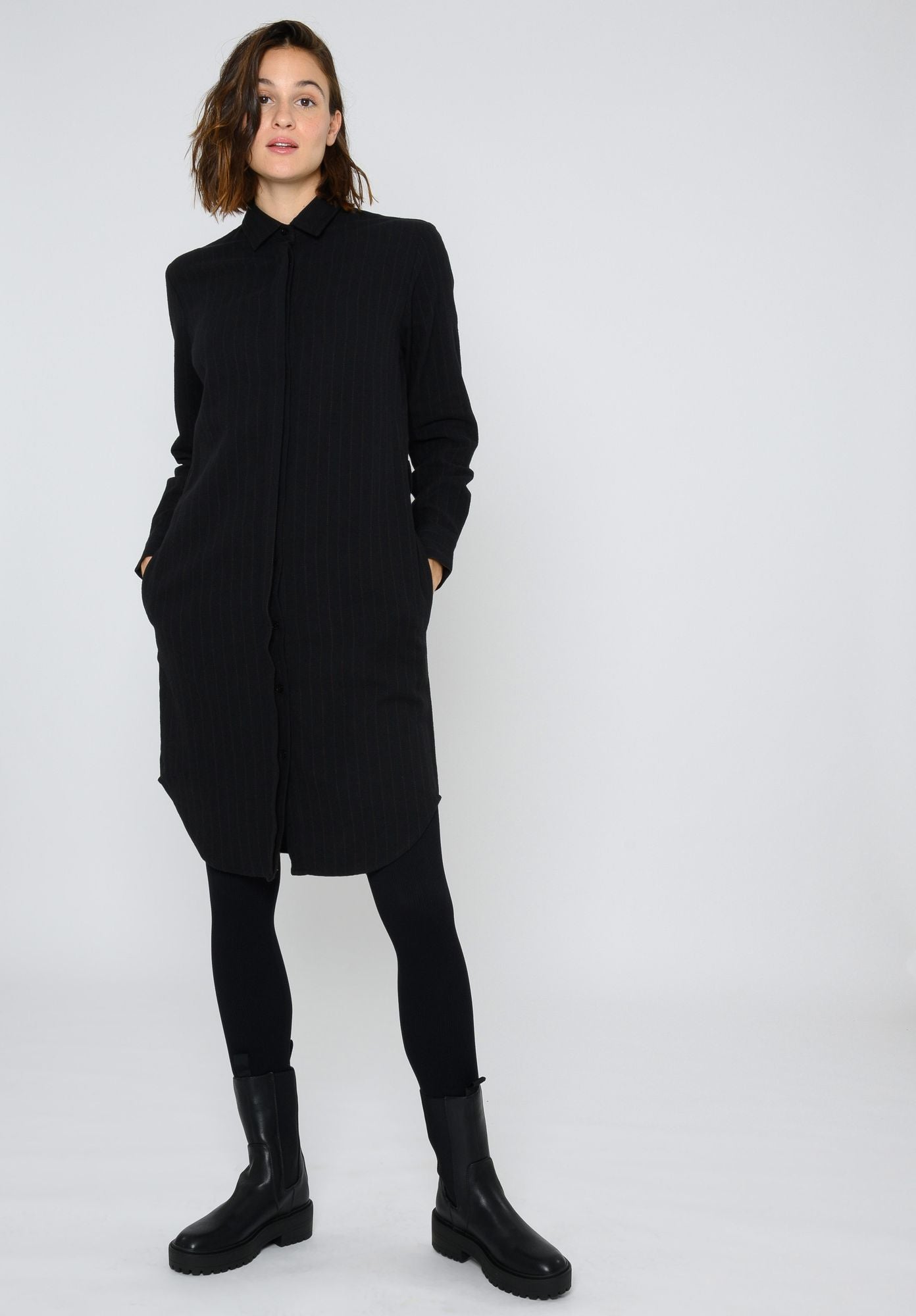 TT83 Shirt Dress PINSTRIPE (GOTS)
